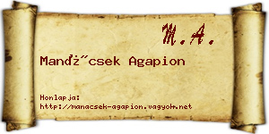 Manácsek Agapion névjegykártya